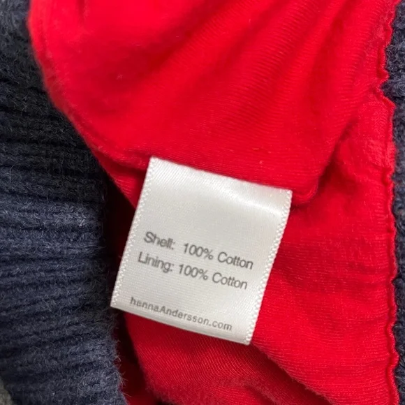 Hanna Andersson Striped Multicolor Knit Button Hoodie Sweater - Picture 7 of 9